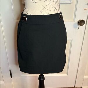 The Limited Black Mini Skirt with Button Accents
